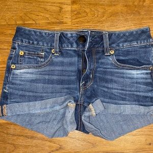dark washed jean shorts